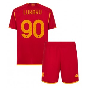 AS Roma Romelu Lukaku #90 Replika Babytøj Hjemmebanesæt Børn 2023-24 Kortærmet (+ Korte bukser)